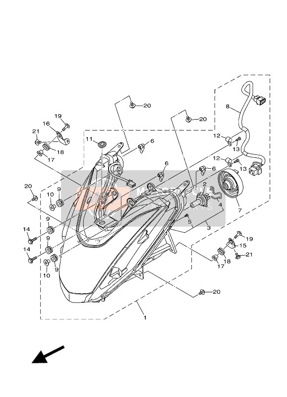 Yamaha MW125A 2016 Faro para un 2016 Yamaha MW125A